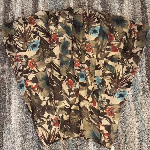 Vintage Jones New York Silk Pleated Floral A-Line Skirt 8 - Picture 5 of 5